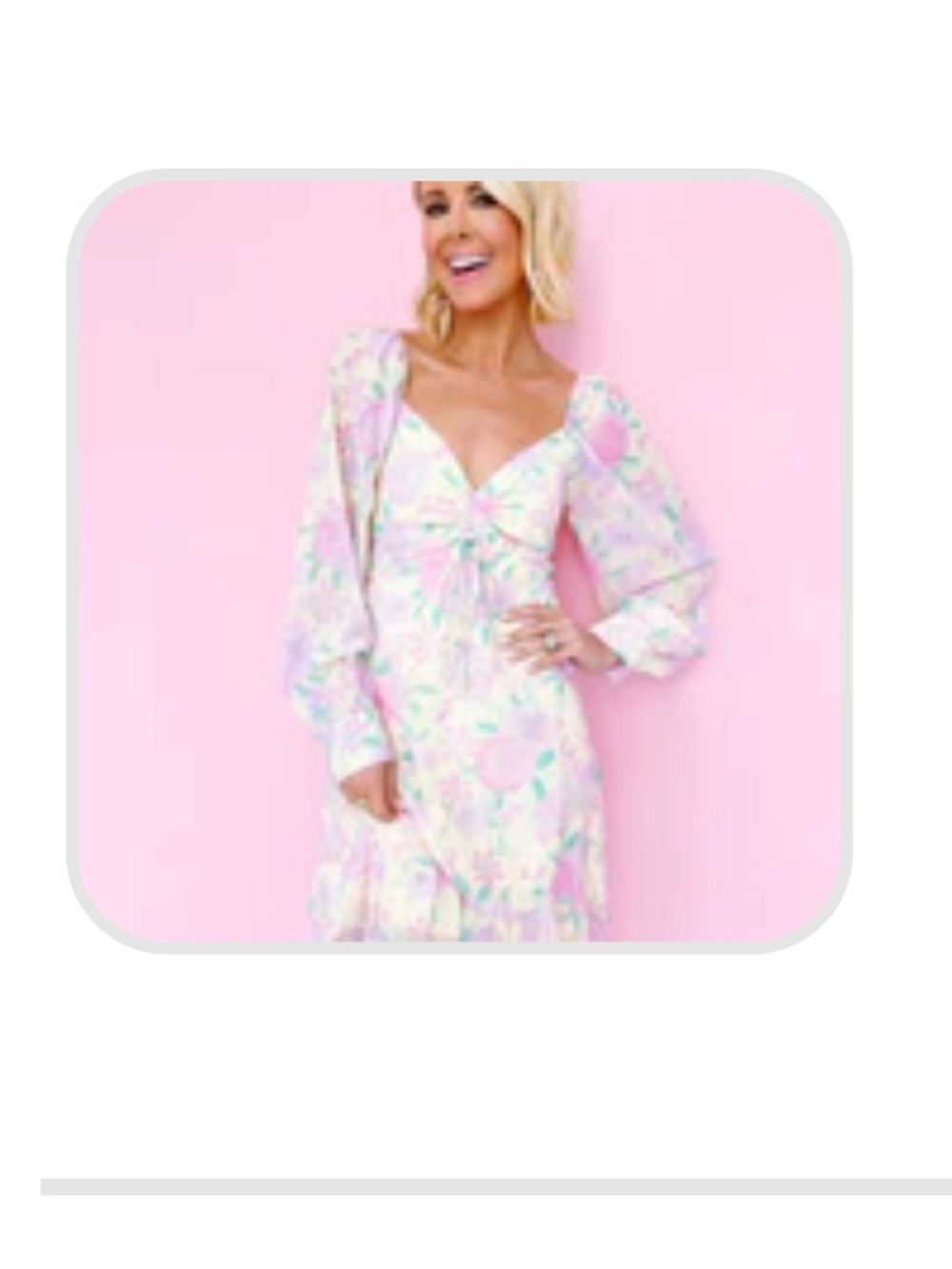 Peach Love California Pastel Floral Mini Dress - Pink, Mint